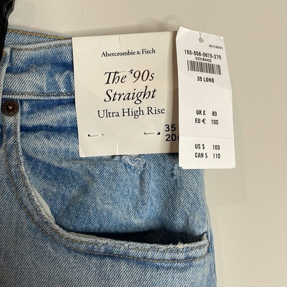 Abercrombie & Fitch | The 90’s Straight Ultra High Rise Size 20L NWT - Picture 3 of 8
